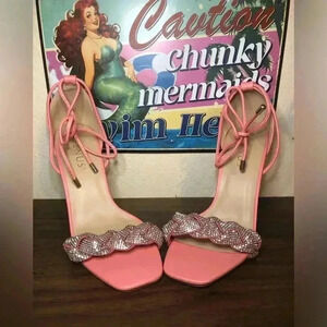 VENUS Pretty in Pink Open Toe Heels